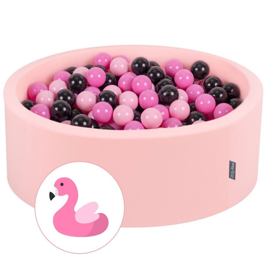 Ball Pits KiddyMoon | Kiddymoon Baby Foam Ball Pit With Balls 7Cm / 2.75In Certified Made In Eu, Flamingo: Pink/ Light Pink/ Black