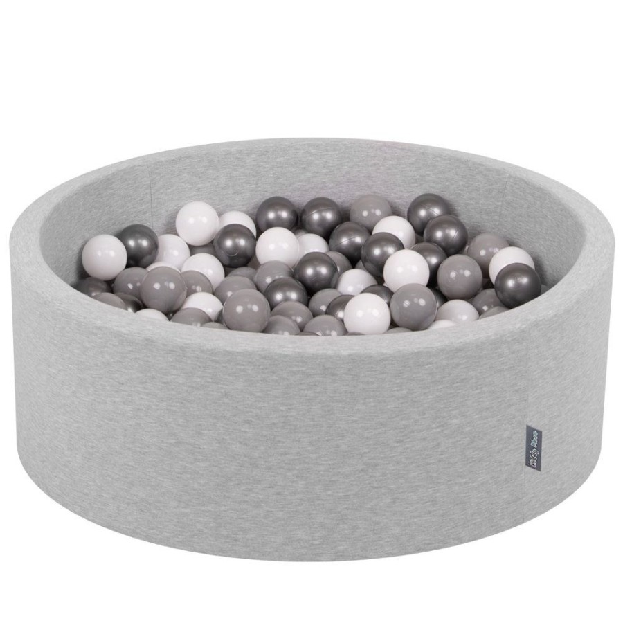 Ball Pits KiddyMoon | Kiddymoon Baby Foam Ball Pit With Balls 7Cm / 2.75In Certified Made In Eu, Light : White/ / Silver