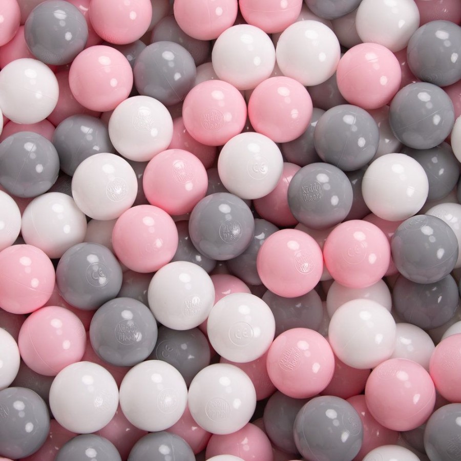 Ball Pits KiddyMoon | Kiddymoon Soft Ball Pit Square 7Cm / 2.75In For Kids, Foam Ball Pool Baby Playballs Children, Certified Made In The Eu, Light Grey: White-Grey-Powder Pink Light Grey:White-Grey-Powder Pink