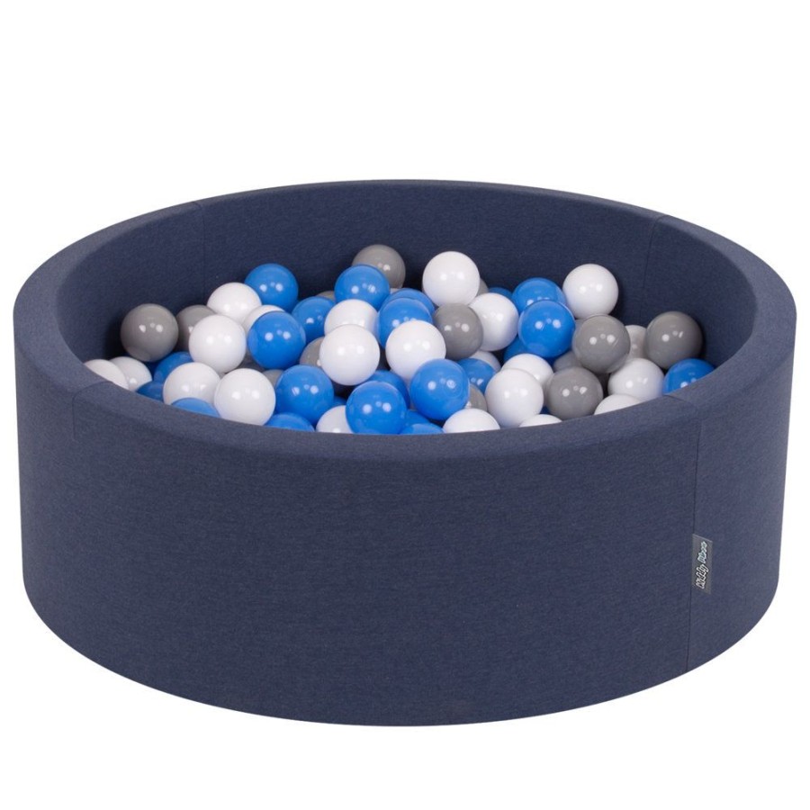 Ball Pits KiddyMoon | Kiddymoon Baby Foam Ball Pit With Balls 7Cm / 2.75In Certified Made In Eu, D.Blue: / White/ Blue