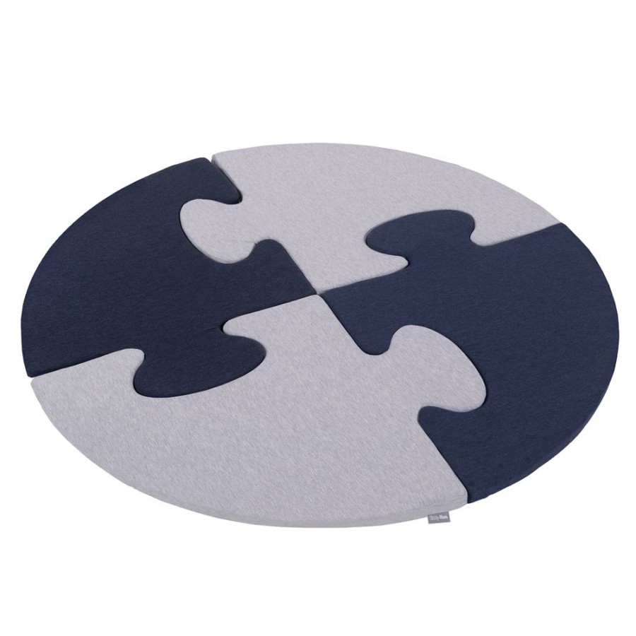 Nursery Room KiddyMoon | Kiddymoon Soft Foam Puzzle Set For Children 4Pcs, Light Grey/Dark Blue