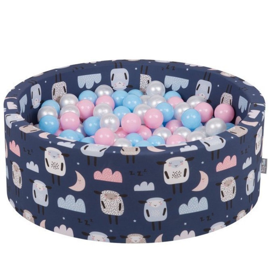 Ball Pits KiddyMoon | Kiddymoon Baby Ballpit With Balls 7Cm / 2.75In Certified, Sheep-Dblue: Babyblue/ Powderpink/ Pearl Sheep-Dblue:Babyblue/Powderpink/Pearl