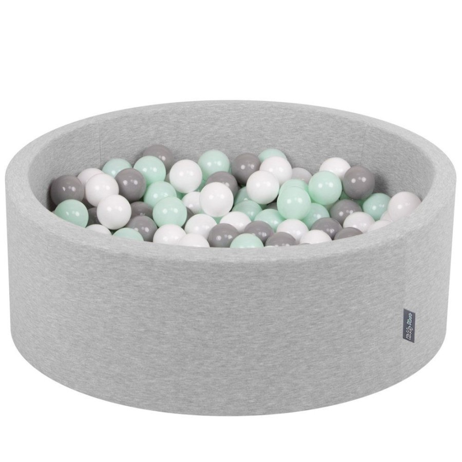 Ball Pits KiddyMoon | Kiddymoon Baby Foam Ball Pit With Balls 7Cm / 2.75In Certified Made In Eu, Light Grey: White/ Grey/ Mint Light Grey: White / Grey / Mint