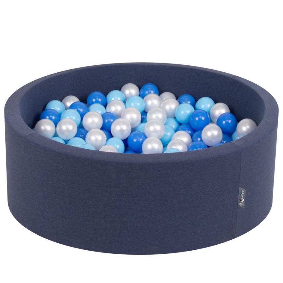 Ball Pits KiddyMoon | Kiddymoon Baby Foam Ball Pit With Balls 7Cm / 2.75In Certified Made In Eu, Dark Blue: Babyblue/ Blue/ Pearl