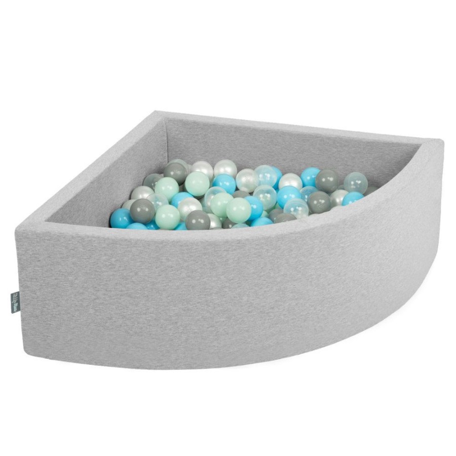 Ball Pits KiddyMoon | Kiddymoon Soft Ball Pit Quarter Angular 7Cm / 2.75In For Kids, Foam Ball Pool Baby Playballs, Made In The Eu, Light Grey: Pearl/ Grey/ Transparent/ Baby Blue/ Mint Light Grey: Pearl / Grey / Transparent / Baby Blue / Mint