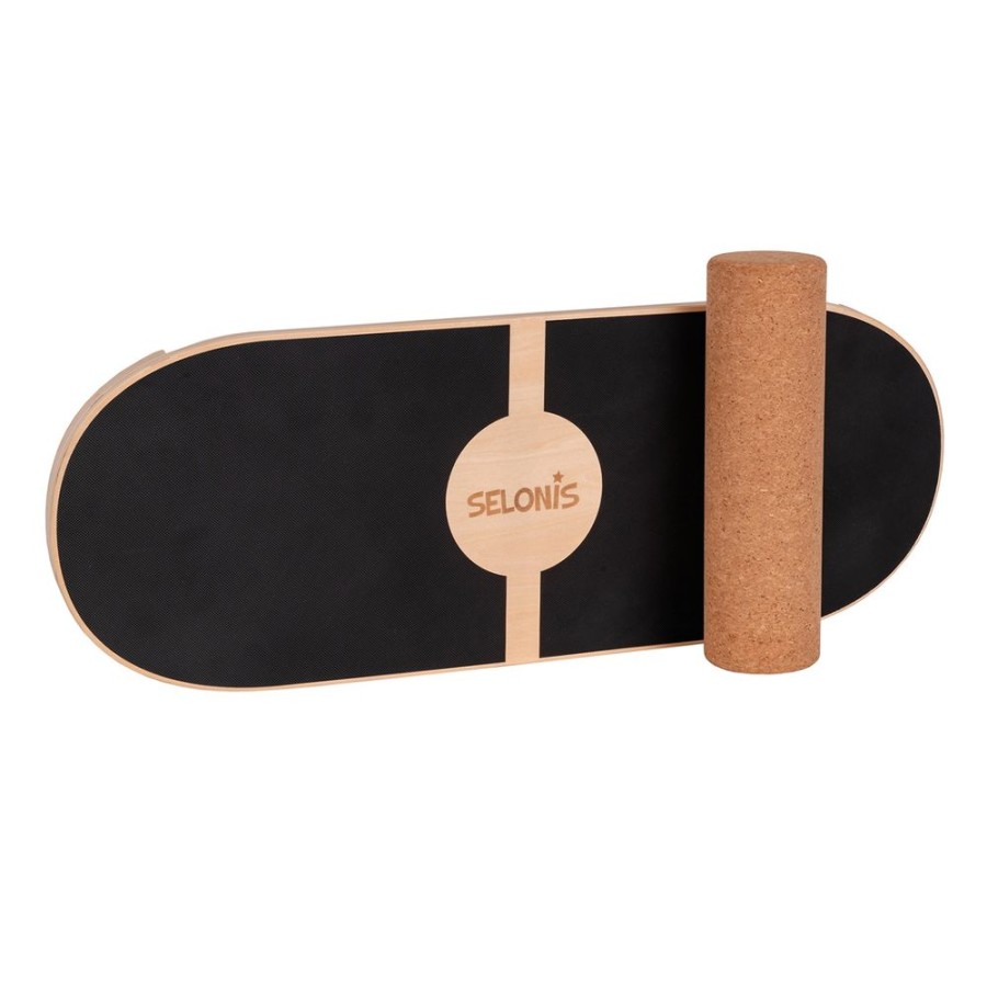 Activity Toys KiddyMoon Partners | Balance Board For Adults And Kids Wooden Roller Board Gymnastics Training And Coordination Exercises Fitness Yoga Stability Sport Physiotherapy Workout - Available With Mat And Without Mat, Natural