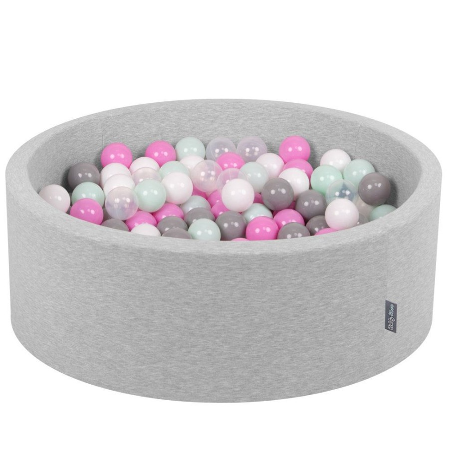 Ball Pits KiddyMoon | Kiddymoon Baby Foam Ball Pit With Balls 7Cm / 2.75In Certified Made In Eu, Light : Transparent/ / White/ Pink/ Mint