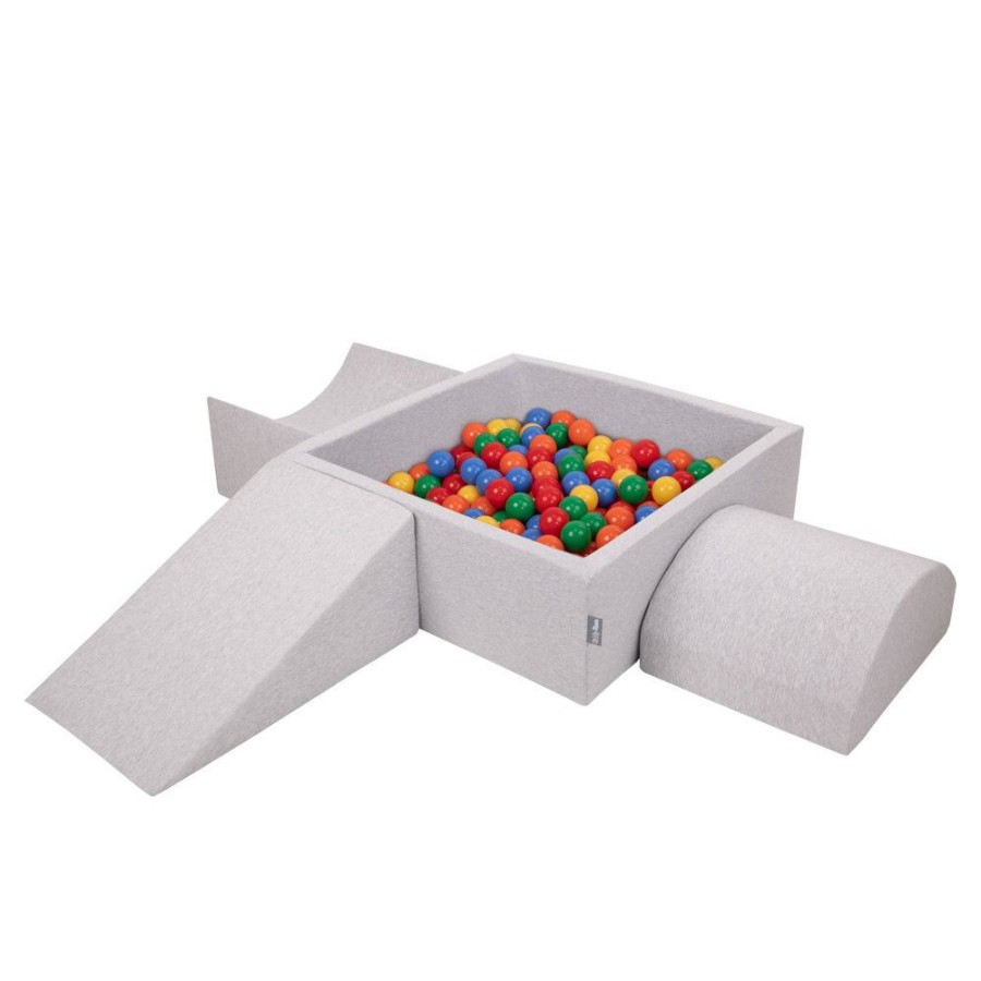 Activity Toys KiddyMoon | Kiddymoon Foam Playground For Kids With Square Ballpit And Balls, Lightgrey: Yellow/ Green/ Blue/ Red/ Orange Light Grey: Yellow / Green / Blue / Red / Orange