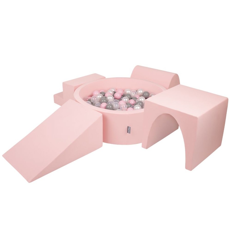 Activity Toys KiddyMoon | Kiddymoon Foam Playground For Kids With Round Ballpit ( 7Cm/ 2.75In) Soft Obstacles Course And Ball Pool, Certified Made In The Eu, Pink: Pearl/ Grey/ Transparent/ Powder Pink Pink:Pearl/Grey/Transparent/Powder Pink