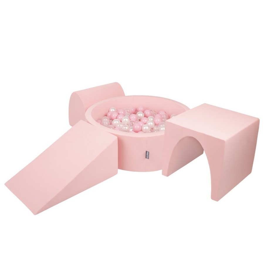 Activity Toys KiddyMoon | Kiddymoon Foam Playground For Kids With Round Ballpit ( 7Cm/ 2.75In) Soft Obstacles Course And Ball Pool, Certified Made In Eu, Pink: Powder Pink/ Pearl/ Transparent Pink: Light Pink / Pearl / Transparent