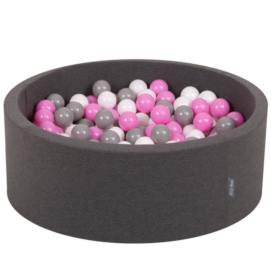 Ball Pits KiddyMoon | Kiddymoon Baby Foam Ball Pit With Balls 7Cm / 2.75In Certified Made In Eu, Dark Grey: Grey/ White/ Pink Dark Grey:Grey/White/Pink