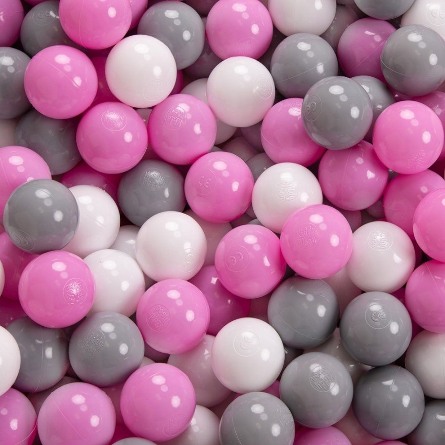 Ball Pits KiddyMoon | Kiddymoon Baby Foam Ball Pit With Balls 7Cm / 2.75In Certified Made In Eu, Dark Grey: Grey/ White/ Pink Dark Grey:Grey/White/Pink