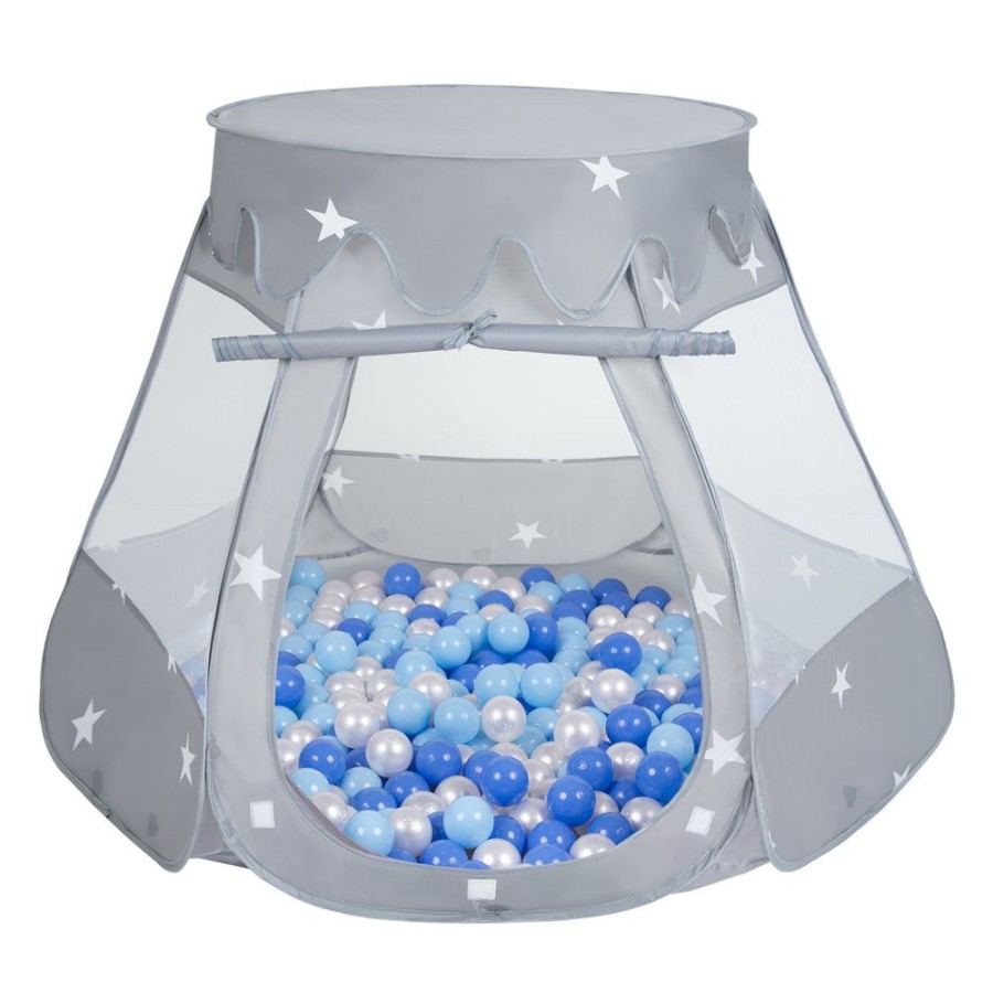 Partners KiddyMoon Partners | Play Tent Castle House Pop Up Ballpit Shell Plastic Balls For Kids, Grey: Babyblue/ Blue/ Pearl Grey:Babyblue/Blue/Pearl