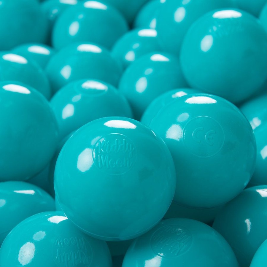 Plastic Balls KiddyMoon | Kiddymoon Soft Plastic Play Balls 7Cm/ 2.75In Mono-Colour Certified Made In Eu, Turquoise