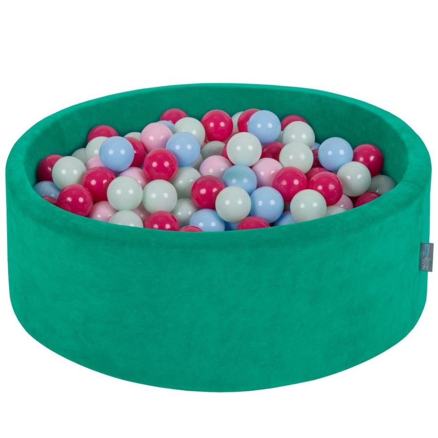 Ball Pits KiddyMoon | Kiddymoon Soft Ball Pit Round 7Cm / 2.75In For Kids, Foam Velvet Ball Pool Baby Playballs, Agave Green: Light Pink/ Dark Pink/ Babyblue/ Mint