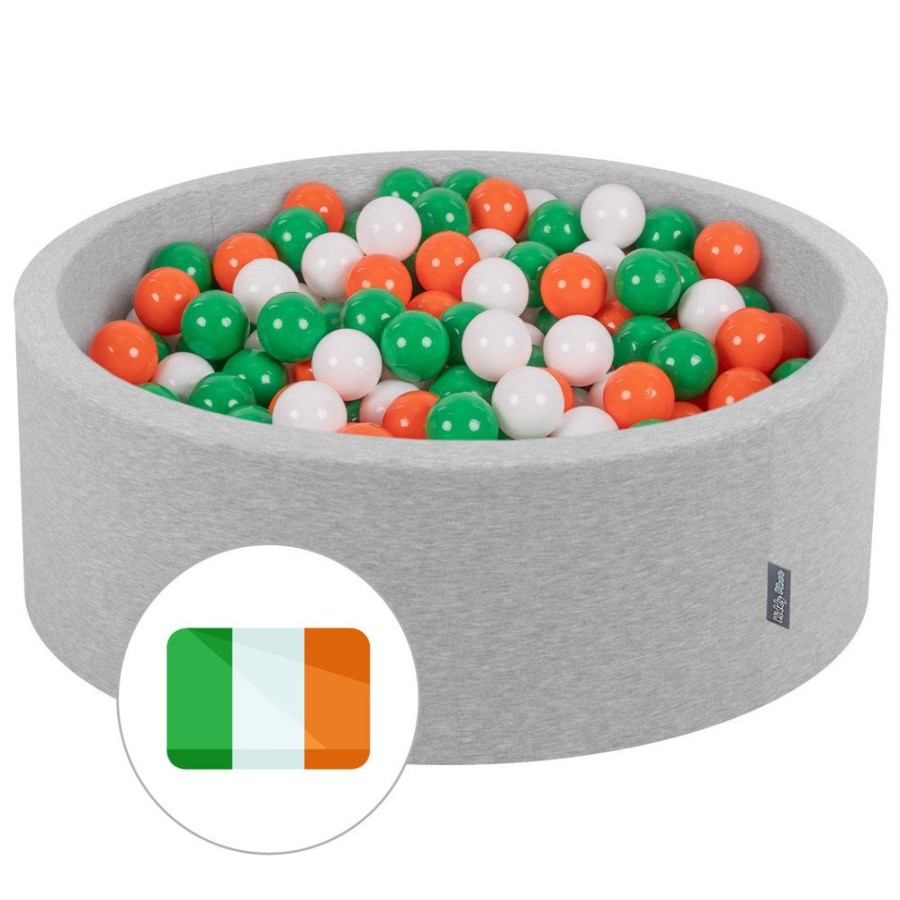 Ball Pits KiddyMoon | Kiddymoon Baby Foam Ball Pit With Balls 7Cm / 2.75In Certified Made In Eu, Ireland: Green/ White/ Orange