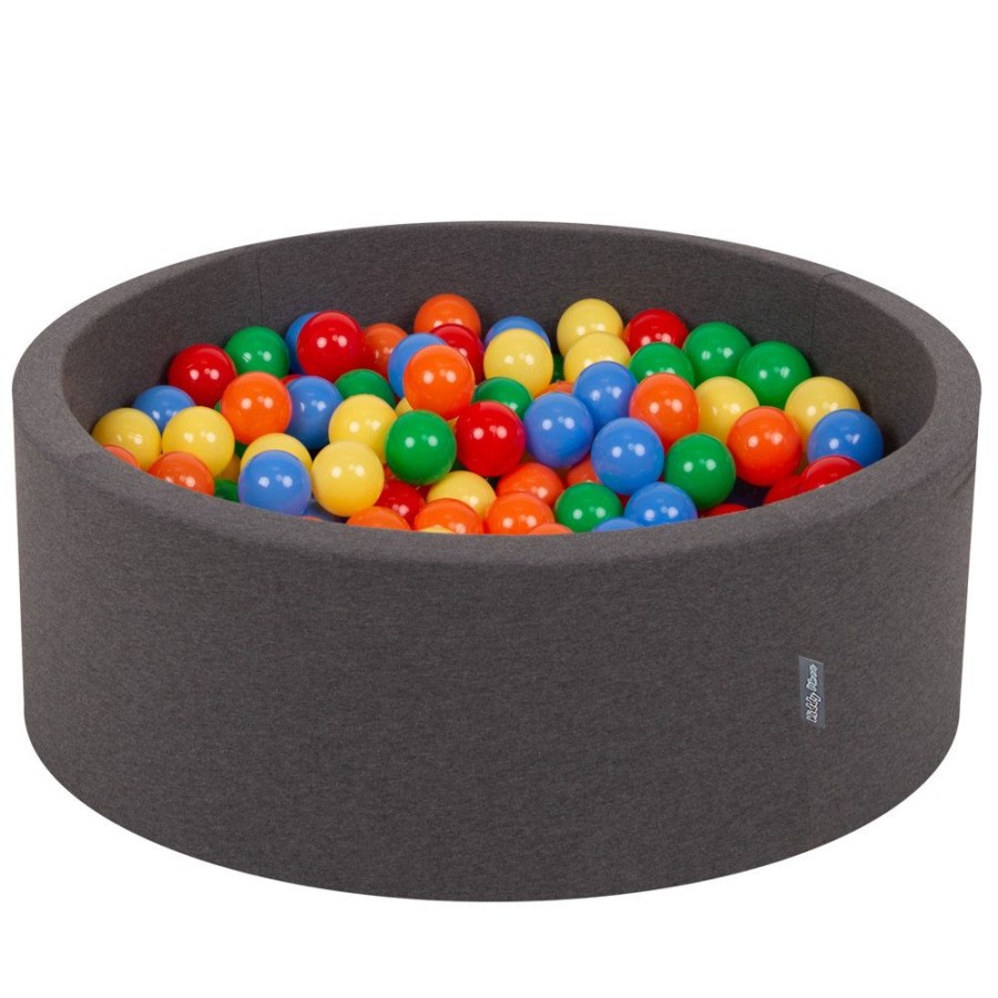 Ball Pits KiddyMoon | Kiddymoon Baby Foam Ball Pit With Balls 7Cm / 2.75In Certified Made In Eu, Dark Grey: Yellow/ Green/ Blue/ Red/ Orange Dark Grey:Yellow/Green/Blue/Red/Orange