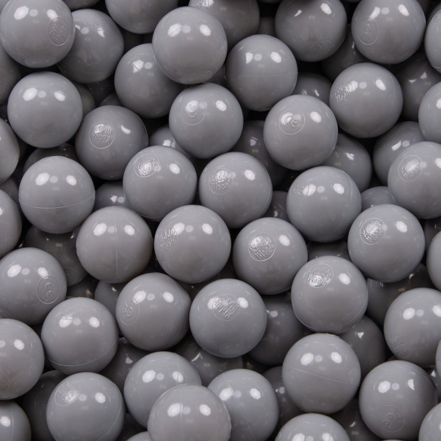 Plastic Balls KiddyMoon | Kiddymoon Soft Plastic Play Balls 7Cm/ 2.75In Mono-Colour Certified Made In Eu, Grey