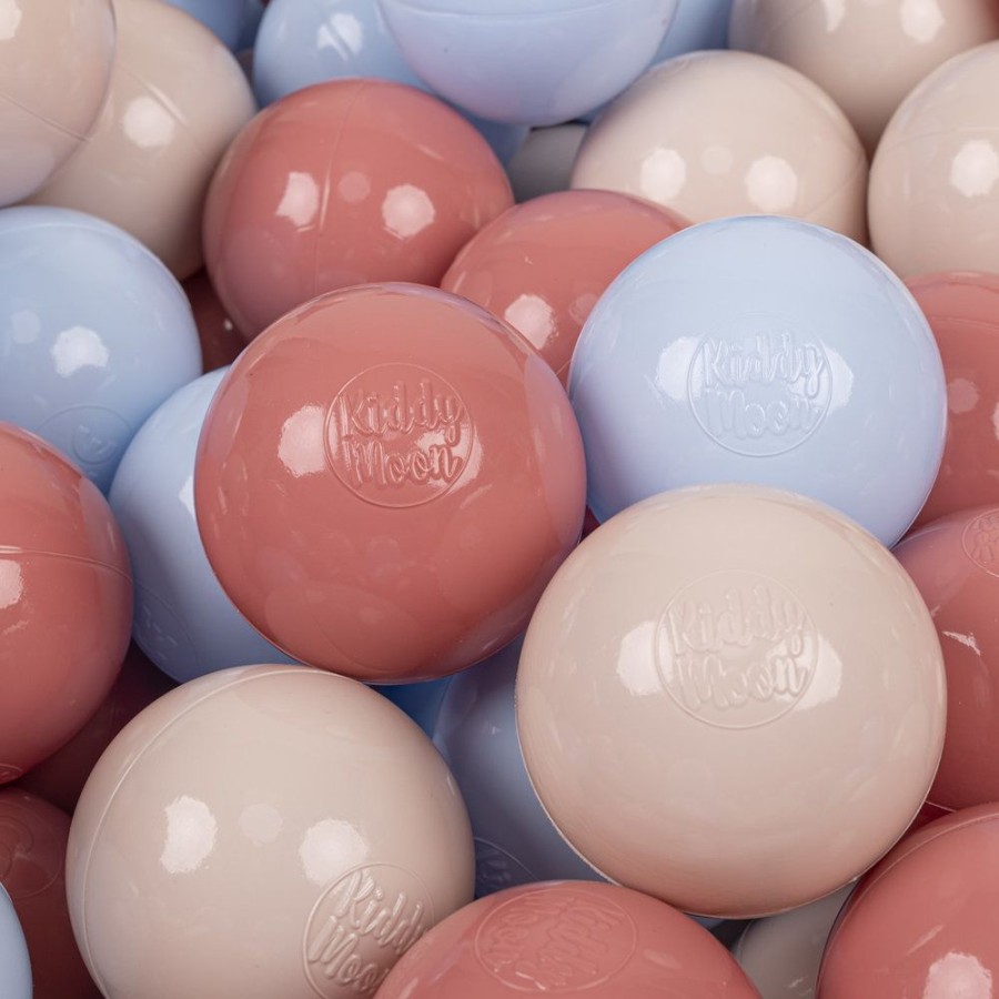 Plastic Balls KiddyMoon | Kiddymoon Soft Plastic Play Balls 7Cm/ 2.75In Multi-Colour Certified Made In Eu, Pastel Beige/ Pastel Blue/ Salmon Pink Pastel Beige/Pastel Blue/Salmon Pink