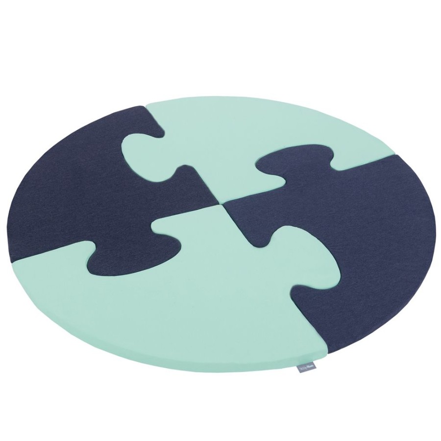 Nursery Room KiddyMoon | Kiddymoon Soft Foam Puzzle Set For Children 4Pcs, Dark Blue/Mint