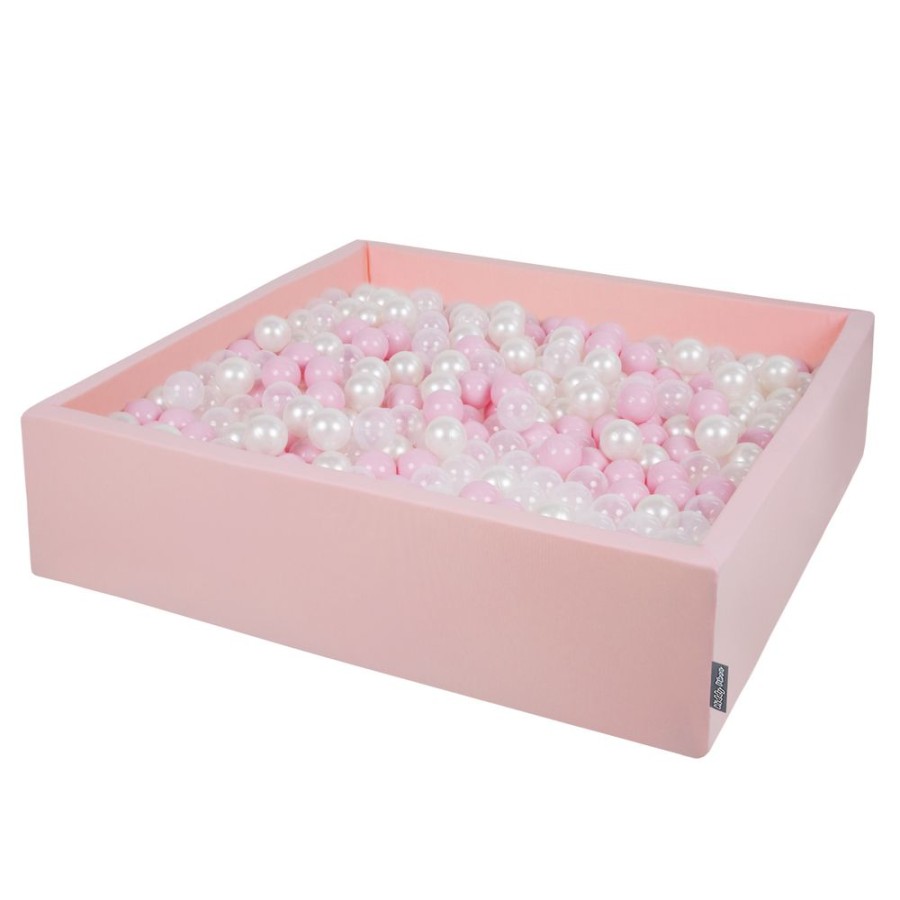 Ball Pits KiddyMoon | Kiddymoon Soft Ball Pit Square 7Cm / 2.75In For Kids, Foam Ball Pool Baby Playballs Children, Certified Made In The Eu, Pink: Powder Pink-Pearl-Transparent Pink: Light Pink / Pearl / Transparent