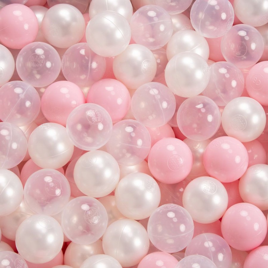 Ball Pits KiddyMoon | Kiddymoon Soft Ball Pit Square 7Cm / 2.75In For Kids, Foam Ball Pool Baby Playballs Children, Certified Made In The Eu, Pink: Powder Pink-Pearl-Transparent Pink: Light Pink / Pearl / Transparent