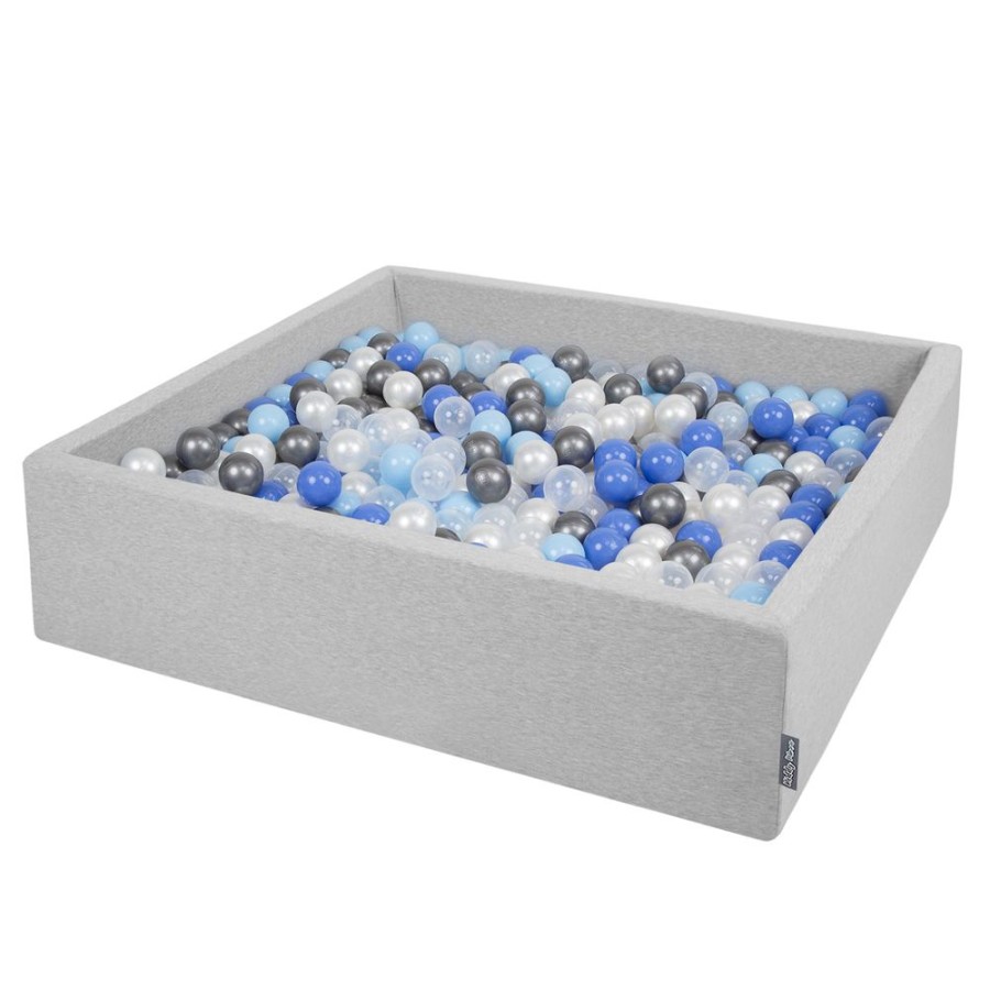 Ball Pits KiddyMoon | Kiddymoon Soft Ball Pit Square 7Cm / 2.75In For Kids, Foam Ball Pool Baby Playballs Children, Certified Made In The Eu, Light Grey: Pearl-Blue-Babyblue-Transparent Light Grey:Pearl-Blue-Babyblue-Transparent