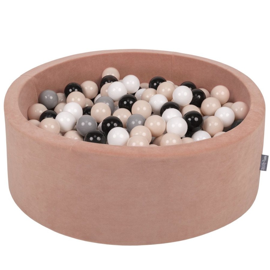 Ball Pits KiddyMoon | Kiddymoon Soft Ball Pit Round 7Cm / 2.75In For Kids, Foam Velvet Ball Pool Baby Playballs, Made In The Eu, Desert Pink: Pastel Beige/ Grey/ White/ Black Desert Pink:Pastel Beige/Grey/White/Black