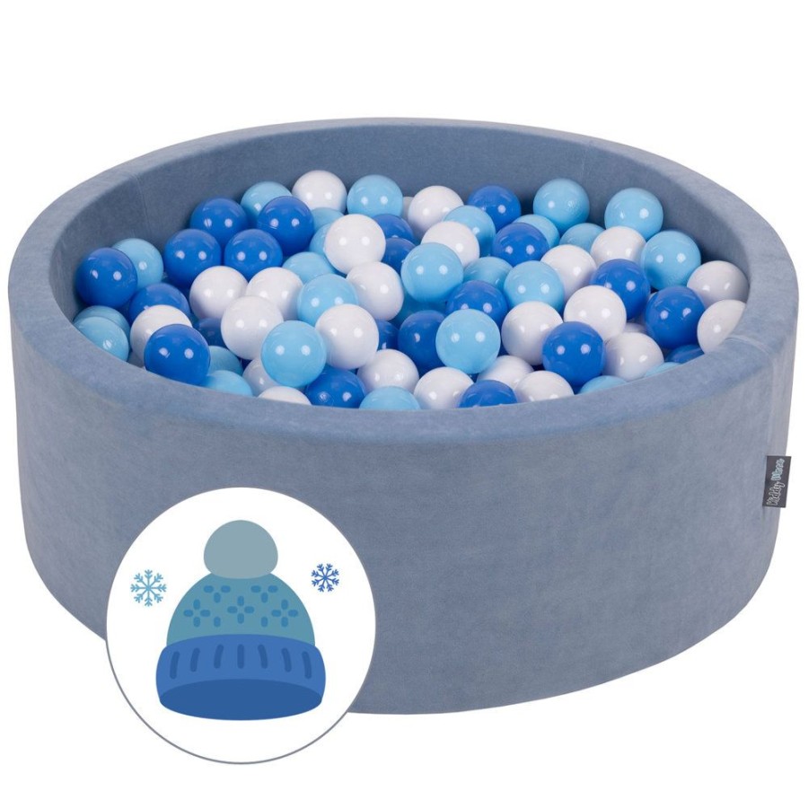 Ball Pits KiddyMoon | Kiddymoon Baby Foam Ball Pit With Balls 7Cm / 2.75In Certified Made In Eu, Winter: White/ Babyblue/ Blue