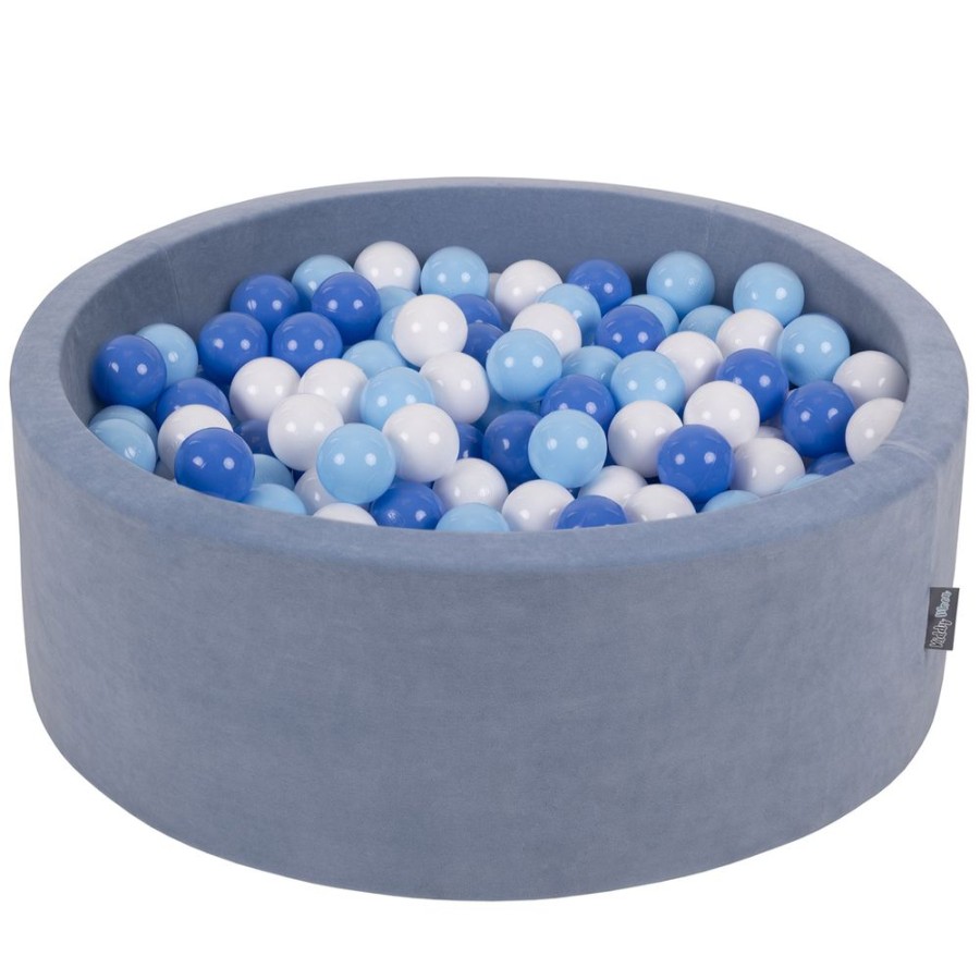 Ball Pits KiddyMoon | Kiddymoon Baby Foam Ball Pit With Balls 7Cm / 2.75In Certified Made In Eu, Winter: White/ Babyblue/ Blue