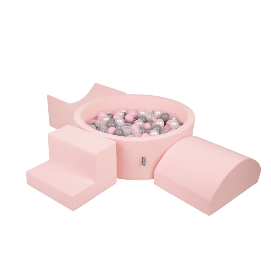 Activity Toys KiddyMoon | Kiddymoon Foam Playground For Kids With Round Ballpit ( 7Cm/ 2.75In) Soft Obstacles Course And Ball Pool, Certified Made In The Eu, Pink: Pearl/ Grey/ Transparent/ Powder Pink Pink:Pearl/Grey/Transparent/Powder Pink