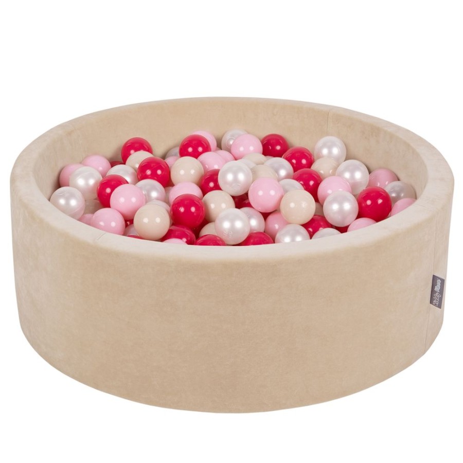 Ball Pits KiddyMoon | Kiddymoon Soft Ball Pit Round 7Cm / 2.75In For Kids, Foam Velvet Ball Pool Baby Playballs, Sand Beige: Pastel Beige/ Light Pink/ Pearl/ Dark Pink