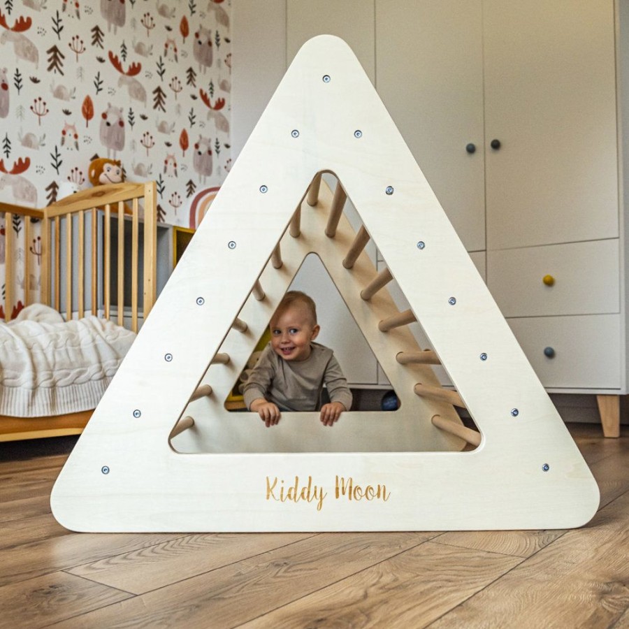 Activity Toys KiddyMoon | Kiddymoon Wooden Pikler Triangle For Children Cs-002, Beige