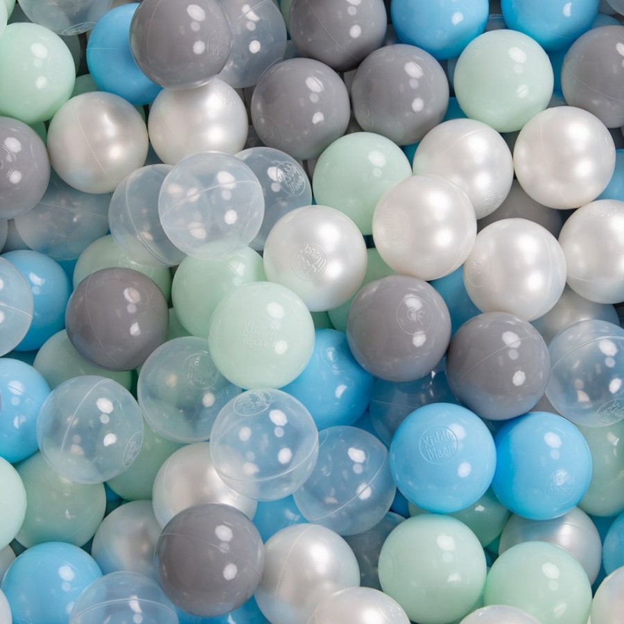 Playgrounds KiddyMoon | Kiddymoon Foam Playground For Kids With Ballpit And Balls, Lightgrey: Pearl/ Grey/ Transparent/ Babyblue/ Mint Light Grey: Pearl / Grey / Transparent / Baby Blue / Mint