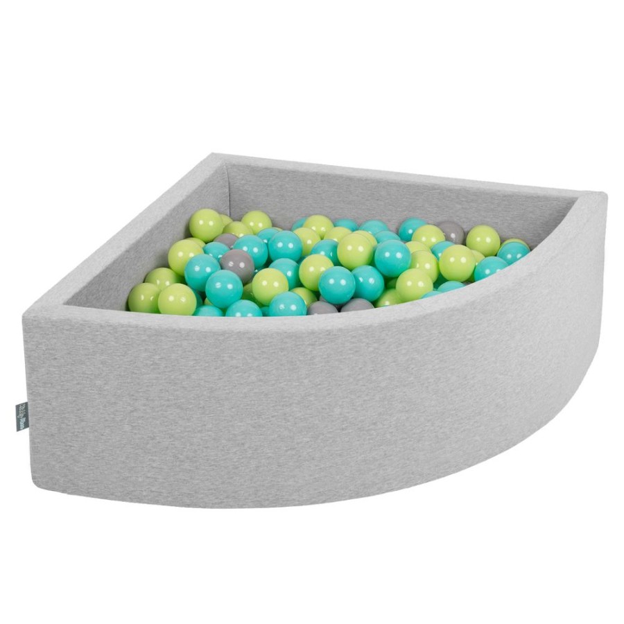 Ball Pits KiddyMoon | Kiddymoon Soft Ball Pit Quarter Angular 7Cm / 2.75In For Kids, Foam Ball Pool Baby Playballs, Made In The Eu, Light Grey: Light Green/ Light Turquoise/ Grey Light Grey:Light Green/Light Turquoise/Grey