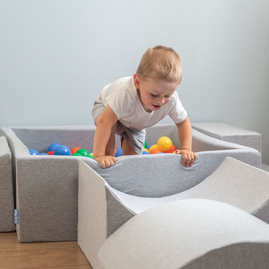 Activity Toys KiddyMoon | Kiddymoon Foam Playground For Kids With Square Ballpit And Balls, Lightgrey: White/ Grey/ Powderpink Light Grey: White / Grey / Light Pink