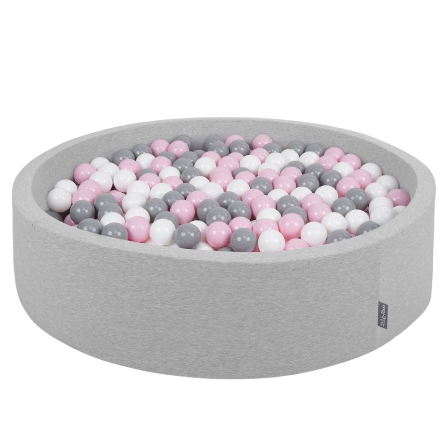 Ball Pits KiddyMoon | Kiddymoon Soft Ball Pit Round 7Cm / 2.75In For Kids, Foam Ball Pool Baby Playballs Children, Certified Made In The Eu, Light Grey: White-Grey-Powderpink Light Grey:White-Grey-Powderpink