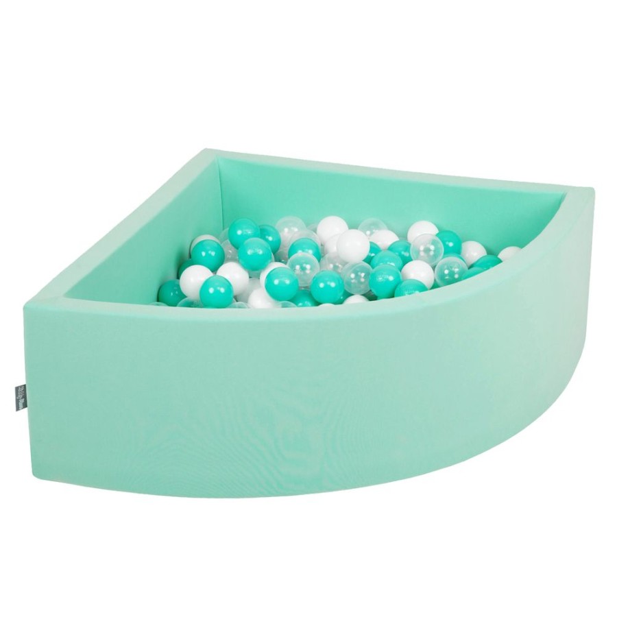 Ball Pits KiddyMoon | Kiddymoon Soft Ball Pit Quarter Angular 7Cm / 2.75In For Kids, Foam Ball Pool Baby Playballs, Made In The Eu, Mint: Light Turquoise/ White/ Transparent Mint:Light Turquoise/White/Transparent