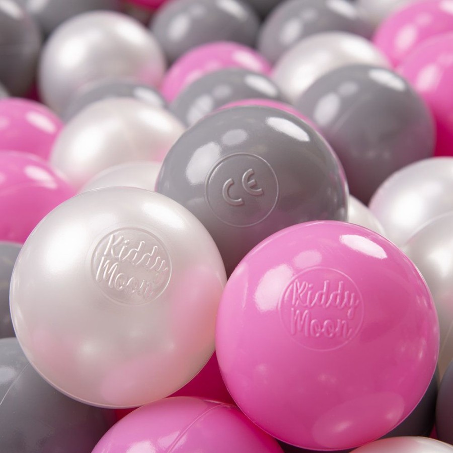 Plastic Balls KiddyMoon | Kiddymoon Soft Plastic Play Balls 7Cm/ 2.75In Multi-Colour Certified Made In Eu, Pearl/ Grey/ Pink Pearl/Grey/Pink