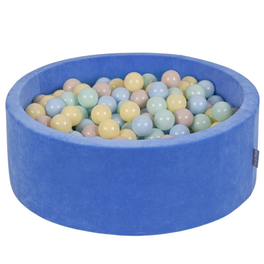 Ball Pits KiddyMoon | Kiddymoon Soft Ball Pit Round 7Cm / 2.75In For Kids, Foam Velvet Ball Pool Baby Playballs, Blueberry Blue: Pastel Beige/ Pastel Blue/ Pastel Yellow/ Mint