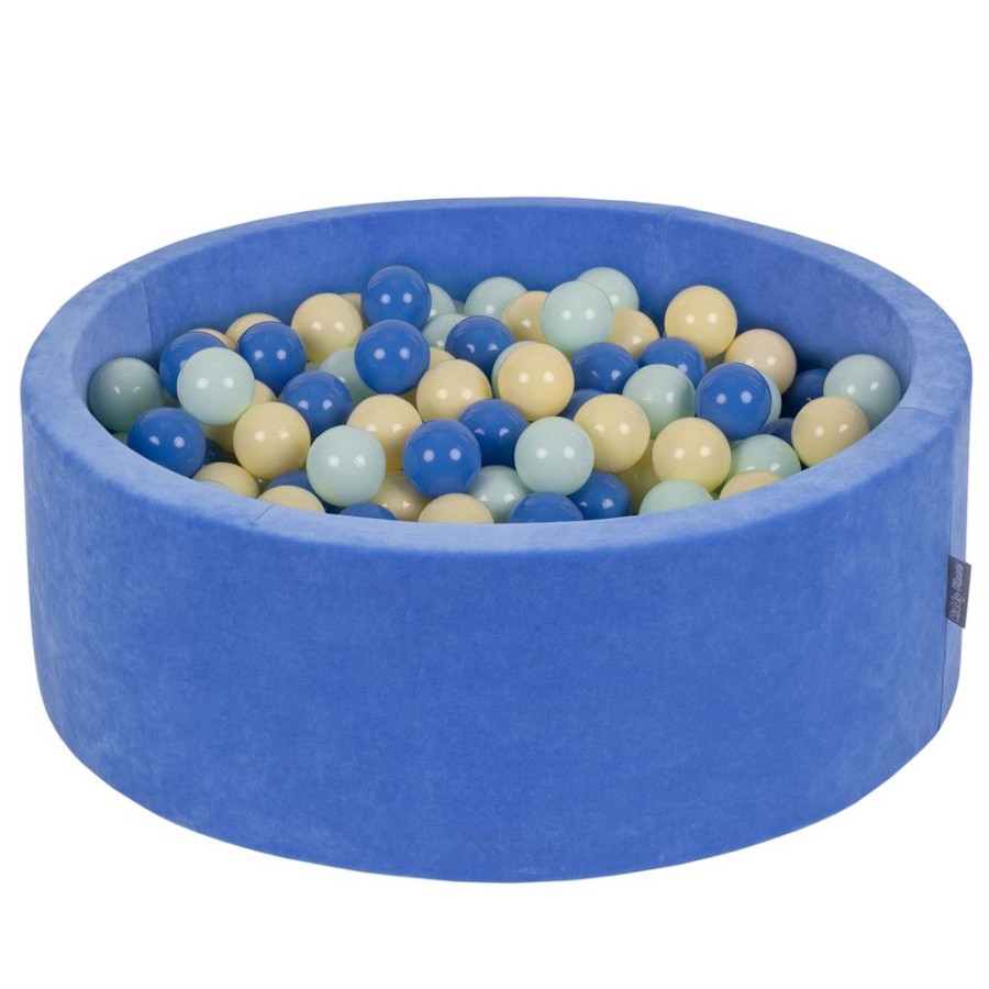 Ball Pits KiddyMoon | Kiddymoon Soft Ball Pit Round 7Cm / 2.75In For Kids, Foam Velvet Ball Pool Baby Playballs, Blueberry Blue: Pastel Yellow/ Blue/ Mint