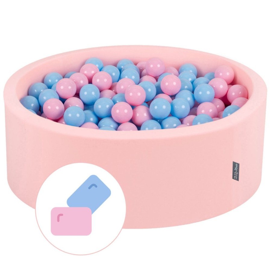 Ball Pits KiddyMoon | Kiddymoon Baby Foam Ball Pit With Balls 7Cm / 2.75In Certified Made In Eu, Bubble Gum: Light Pink/ Baby Blue