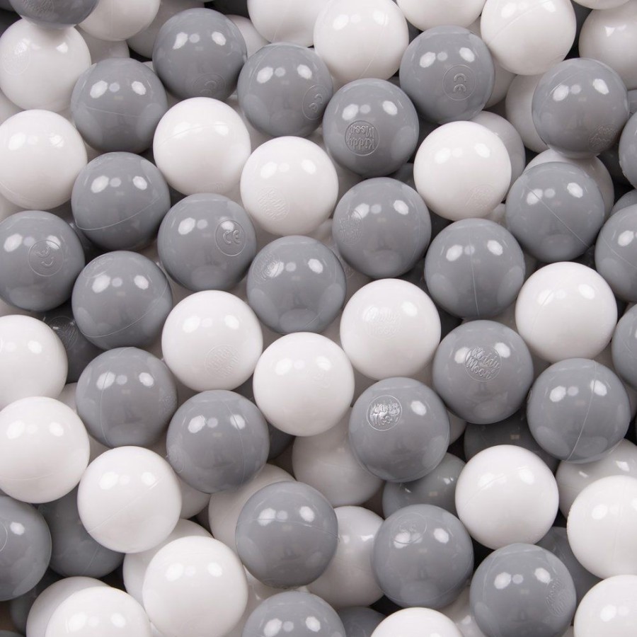 Ball Pits KiddyMoon | Kiddymoon Baby Foam Ball Pit With Balls 7Cm / 2.75In Square, Light Grey: White/ Grey Light Grey: White / Grey