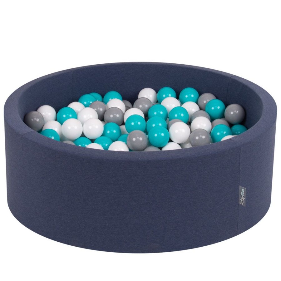 Ball Pits KiddyMoon | Kiddymoon Baby Foam Ball Pit With Balls 7Cm / 2.75In Certified Made In Eu, D.Blue: / White/ Turquoise