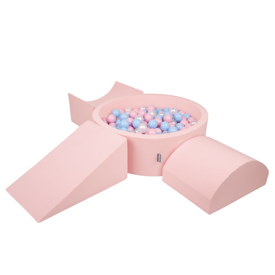 Activity Toys KiddyMoon | Kiddymoon Foam Playground For Kids With Round Ballpit ( 7Cm/ 2.75In) Soft Obstacles Course And Ball Pool, Certified Made In The Eu, Pink: Babyblue/ Powder Pink/ Pearl Pink:Babyblue/Powder Pink/Pearl