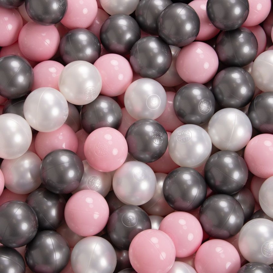 Ball Pits KiddyMoon | Kiddymoon Soft Ball Pit Round 7Cm / 2.75In For Kids, Foam Ball Pool Baby Playballs Children, Certified Made In The Eu, Dark Grey: Pearl-Powder Pink-Silver Dark Grey:Pearl-Powder Pink-Silver