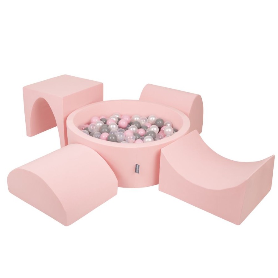 Activity Toys KiddyMoon | Kiddymoon Foam Playground For Kids With Ballpit And Balls, Pink: Pearl/ Grey/ Transparent/ Powder Pink Pink:Pearl/Grey/Transparent/Powder Pink