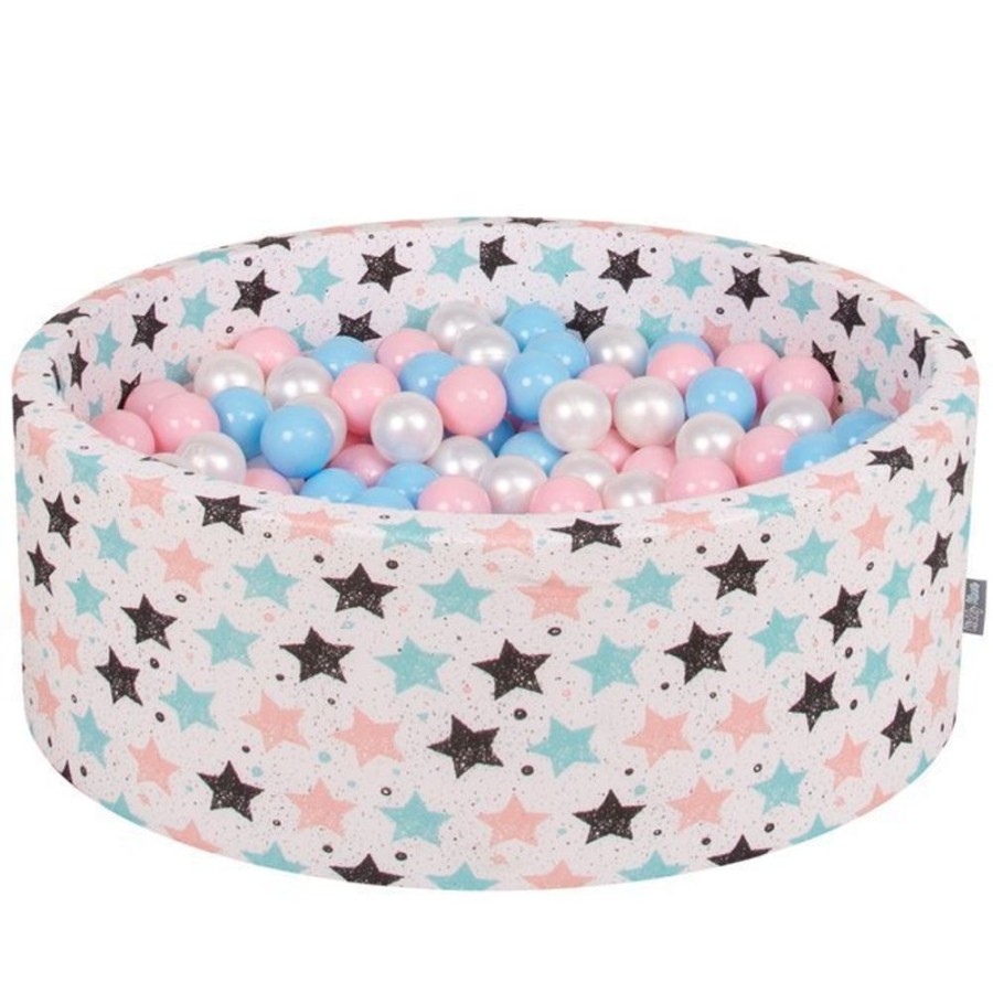 Ball Pits KiddyMoon | Kiddymoon Baby Ballpit With Balls 7Cm / 2.75In Certified, Stars, Light Beige: Baby Blue/ Light Pink/ Pearl Light Beige: Baby Blue/Light Pink/Pearl