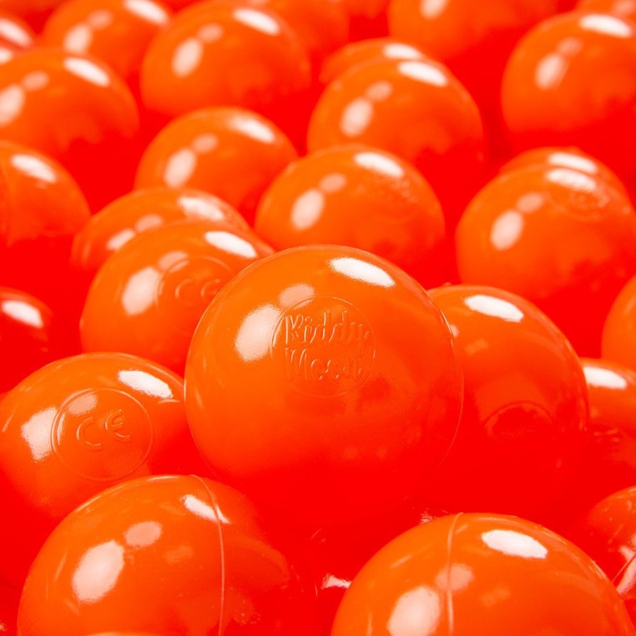 Plastic Balls KiddyMoon | Kiddymoon Soft Plastic Play Balls 7Cm/ 2.75In Mono-Colour Certified Made In Eu, Orange