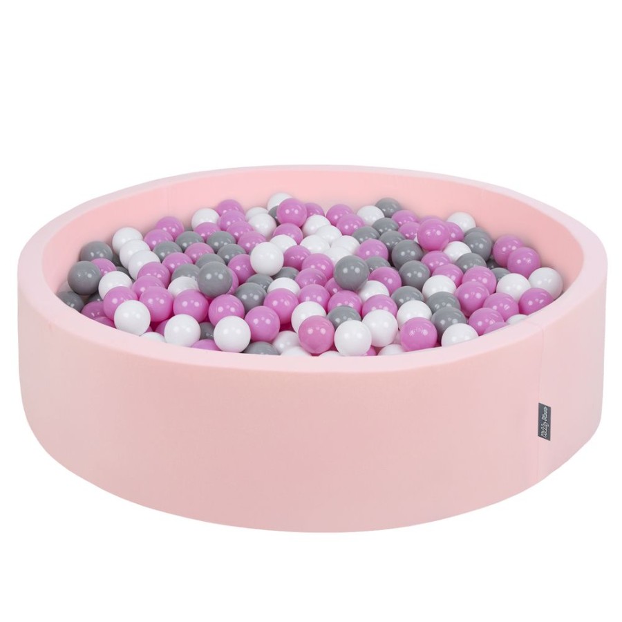 Ball Pits KiddyMoon | Kiddymoon Soft Ball Pit Round 7Cm / 2.75In For Kids, Foam Ball Pool Baby Playballs Children, Certified Made In The Eu, Pink: Grey-White-Pink Pink:Grey-White-Pink